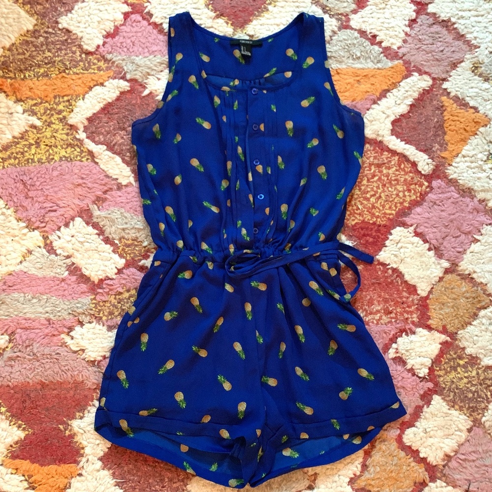 Forever 21 Pineapple Romper, size S/M